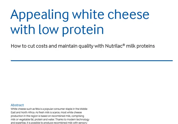 含有低蛋白的诱人白奶酪（英文）
