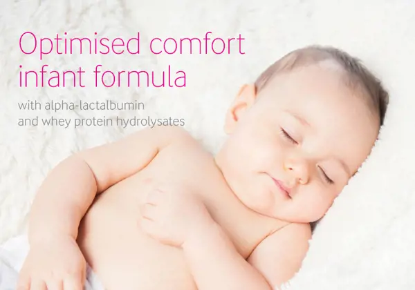  使用α-乳清蛋白和水解乳清蛋白优化的舒适婴儿配方（英文）
